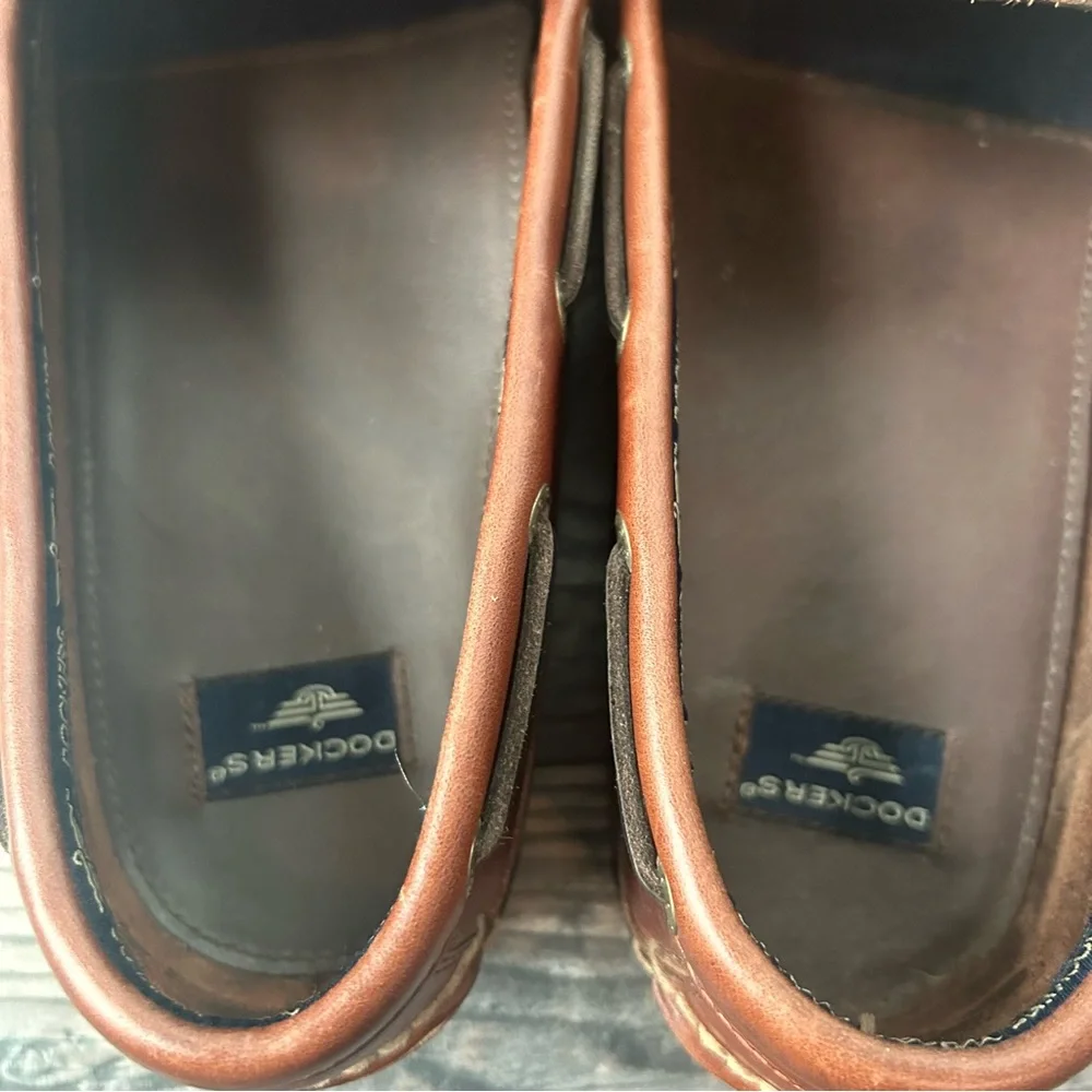 Dockers Men's Brown Leather Slip On Loafers Tassels Kiltie Size 13